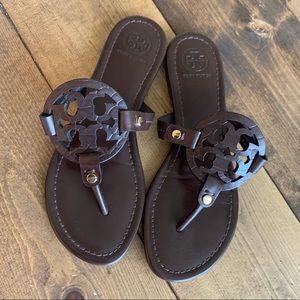 Like New Tory Burch Miller Size 6 Brown Sandals